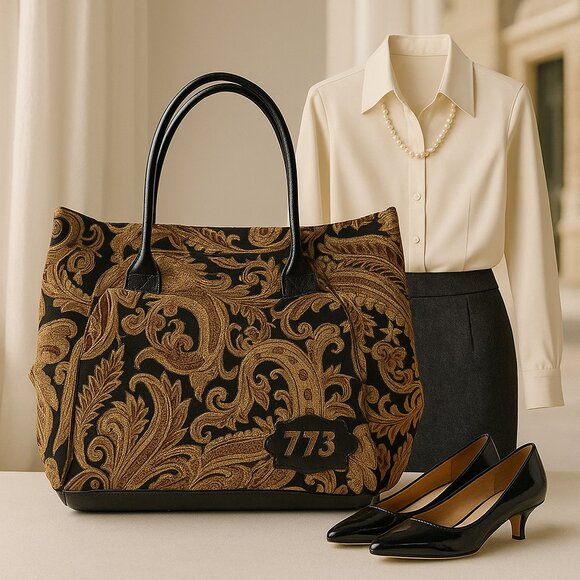 Vintage Studio 773 Paisley Tapestry Tote Bag - Picture 1 of 12